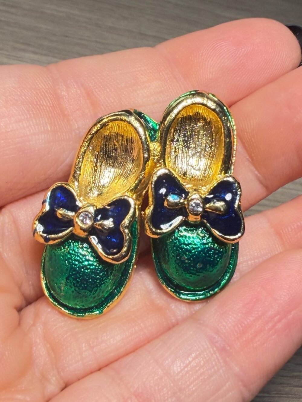 Vintage Green Shoes Brooch Irish Christmas St. Patrick's day - Picture 6 of 7